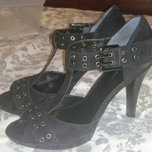 Nine West Black Open Toe Heels